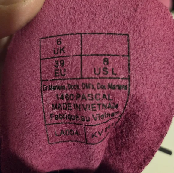 Dr. Martens Pascal Soft Pink Leather Boots Womens 8 New No Box - Picture 4 of 4